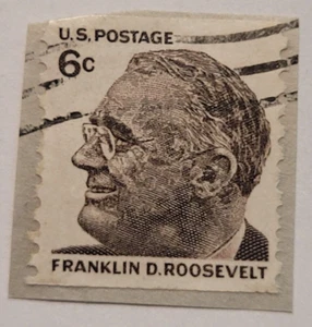 US Postage ~ Franklin D. Roosevelt ~ 6¢ s/w Stamp ~ Cancelled/Used ~ c.1966 - Z11 - Bild 1 von 6