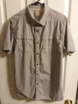 Ruff Hewn Mountaineer Men's M Short Sleeve Button Up Vented Shirt Gray  - Image 1 of 4