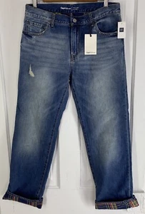 Gap Kids 1969 (Boys Size 18 Husky) 100% Cotton Flannel Lined Denim Blue Jeans - Picture 1 of 11