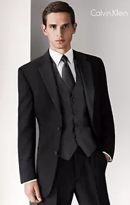 70 Regular New Mens Designer Calvin Klein 2 Button Wool Tuxedo Jacket Big & Tall - Picture 1 of 6