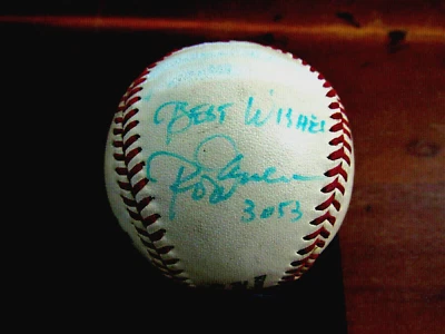 ROD CAREW BEST WISHES 3053 TWINS ANGELS SIGNED AUTO VTG SPALDING BASEBALL JSA - Image 1 of 3