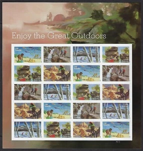 5475-79 MNH sheet of 20 1st Class Forever Stamps - Enjoy the Great Outdoors - Picture 1 of 1
