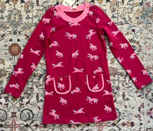 Hatley Dress Girl's 10 Pink Majestic Unicorns Mod Pockets Thicker Fabric NWT - Picture 1 of 8