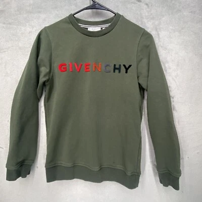 Sudadera unisex Givenchy Paris Kids talla 12 verde oliva hechizo mezcla medios defectos Foto 1 de 4