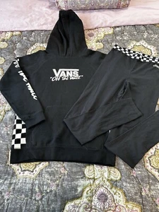 VANS GIRLS BLACK CHECKERED SWEAT AND LEGGINGS SET - UNISEX SIZE L WOMANS SIZE XS - Picture 1 of 10