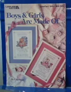 Boys & Girls are Made of... Cross Stitch Pattern Book Leisure Arts - Picture 1 of 1