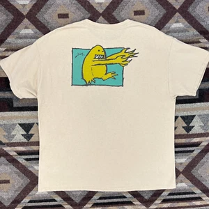 T-shirt fondotinta vintage uomo XL Moon Monster due lati Y2K skate surf - Foto 1 di 6