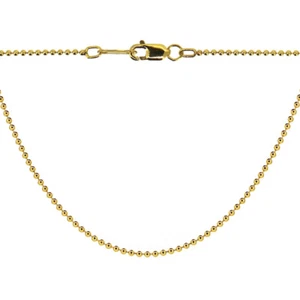14K Gold Filled Necklace Chain- 1.2mm Ball Chain (16-30 inch) Made in USA - Picture 1 of 7