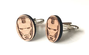Superhero Cufflinks Iron Man's Mask Mens Shirt Cufflinks In With Gift Bag - Picture 1 of 2