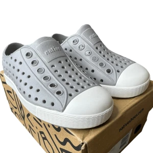 NEW Native Jefferson Kids’ Slip-On Sneaker Pigeon Grey / Shell White Size C7 - Picture 1 of 7