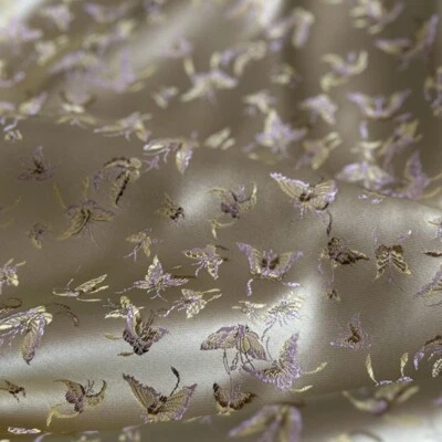 150cm Shiny Butterfly Brocade Fabric Faux Damask Cloth for Cheongsam Sewing DIY - Image 1 of 4