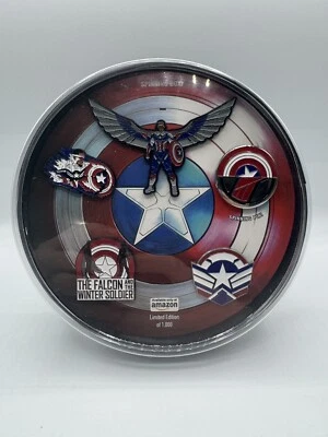 Marvel Comics Capitán América Winter Soldier 2020 exclusivo conjunto de 5 prendedores nuevo sin usar, en caja Foto 1 de 2