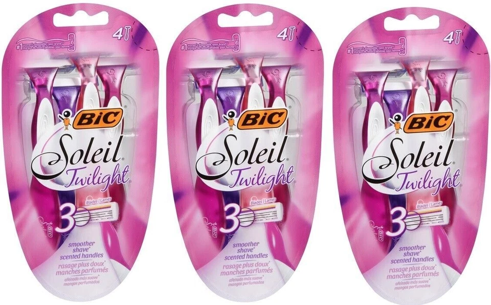 Bic Soleil 3 blades Soothing Lavendar scent 4 razors