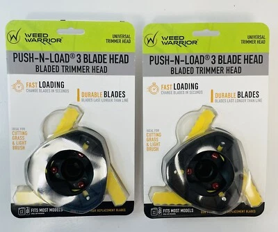 Weed Warrior Universal Push-N-Load 3 Blade Head Weed Wacker Replacement - 2 Pack - Image 1 of 4