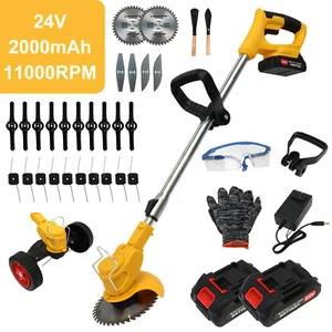 Electric Cordless Grass String Trimmer Lawn Edger Weed Wacker Cutter w/ Battery - Picture 1 of 71