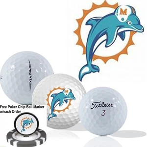 NFL Miami Dolphins • Golf Balls 12 pack • Titleist ProV1X • Refinished - Picture 1 of 2