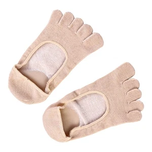 5 Toe Gel Moisturizing Socks Gel Spa Socks for Women or Men (Apricot) 5 toe sock - Bild 1 von 12
