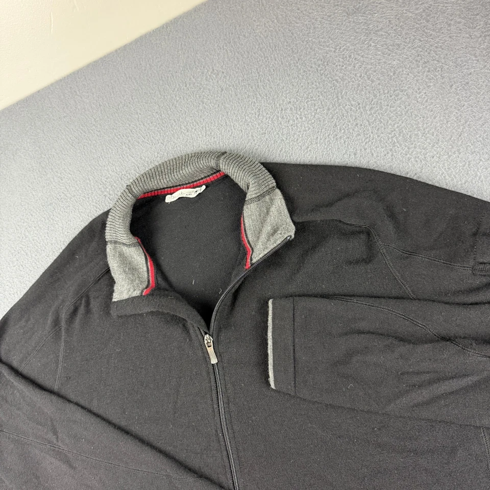 Suéter Smartwool Para Hombre 2XL Negro Cremallera Completa Lana Merino Cuello Simulado Chaqueta Distress Foto 1 de 4