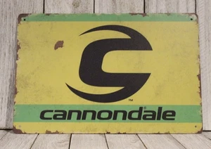 Cannondale Bikes Tin Metal Sign Vintage Rustic Look Bike Race Racing Cycling - Picture 1 of 4