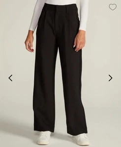Bylt XL Midtown Wide Leg Pants Black Tailored High Rise Pleated Knit  - Picture 1 of 7