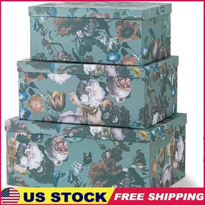 Elegant Floral Storage Box Set Decorative Organization Containers Gift Boxes New - Image 1 of 4