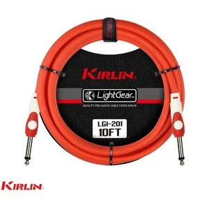 Kirlin 10 FT Cavo Strumento LightGear Chitarra Nero Dritto/Stesso LGI-201/RD - Foto 1 di 7