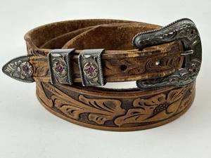 Hollands San Angelo #105 Sterlingsilber 14k Gold Rubine Waldläufer Schnalle & Gürtel - Bild 1 von 23
