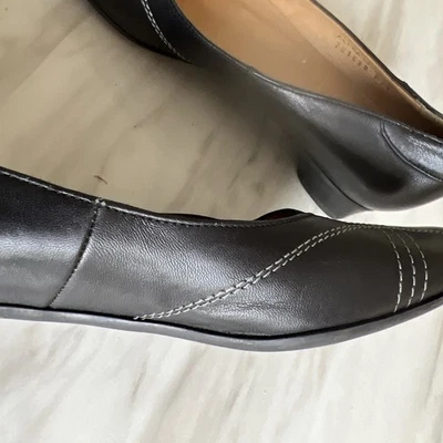 VAN DAL LADIES HEEL COURT SHOES BLACK LEATHER contrast stitching detail 126 - Image 1 of 4