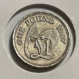 1997 Vogtei von Guernsey £1 Münze One Pound sehr gute Details Weltmünze UK - Bild 1 von 4