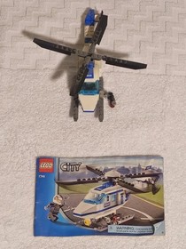 LEGO City Police Helicopter w/ Minifigs & Instructions (missing 2 small pieces)