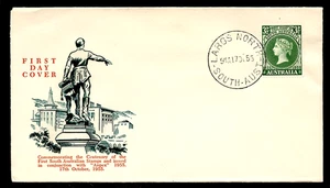 AUSTRALIA FDC CENTENARY 1ST AUST.STP cds LARGOS NORTH SOUTH AUST 1955 - Picture 1 of 4