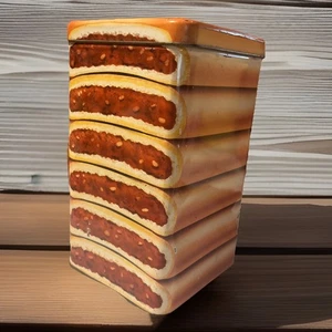 Vintage 1994 Nabisco FIG NEWTONS Collectible Storage Metal Tin Container 8x4x4 - Picture 1 of 11
