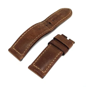 OFFICINE PANERAI Cinturino Originale Uomo Ricambi Pelle Marrone 24mm 7,4/12,5cm - Foto 1 di 2