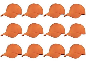 Plain Blank Solid Adjustable Baseball Cap Hats wholesale lot 12pcs