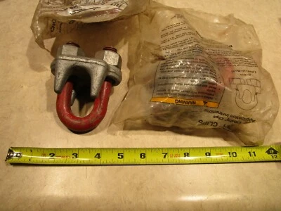 LOTE DE 2, CLIPS CROSBY, 1010239, 1", CLIP DE CABLE, G-450 ROJO U-BOLT, F0390 Foto 1 de 3