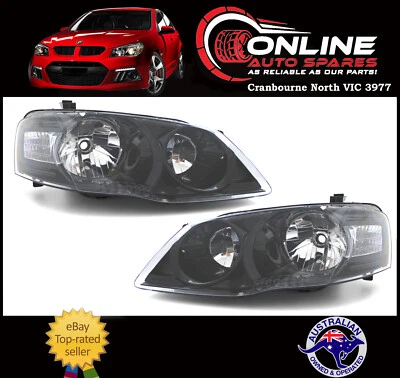 Headlight PAIR Black fit Ford Falcon BF S2 10/06-4/2008 lh rh head light lamp — 第 1/4 张图片
