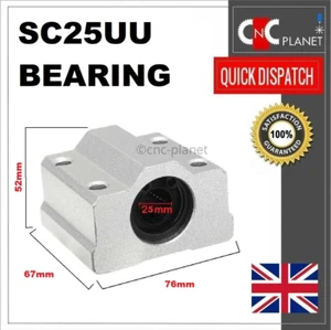 SC25UU MOVIMIENTO LINEAL 25MM EJE BLOQUE DE RODAMIENTO DESLIZANTE 25MM DIÁMETRO SCS25UU UK RÁPIDO - Imagen 1 de 5