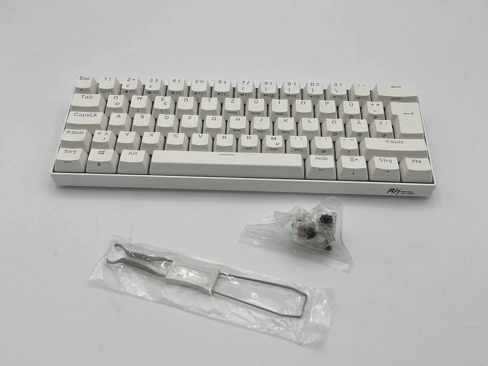 RK ROYAL KLUDGE RK61 60% RGB Keyboard, Wireless/Wired, Brown Switches, QWERTZ - Image 1 of 4