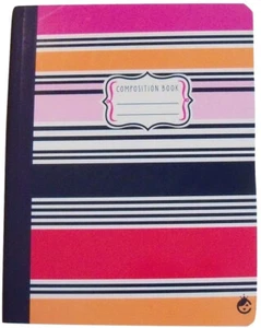 In the Navy Wide Ruled Composition Book (Shades of Red and Orange Stripes) - Picture 1 of 1