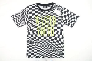 WESC Tejida de Cuadros Blanco Negro Wasted Juventud Camiseta Grande Hombre Nwt - Imagen 1 de 6