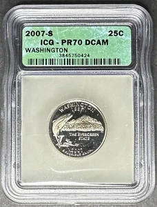 2007-S Proof Washington Quarter ICG PR-70 DCAM, Buy 3 Items, Get $5 Off!! - Picture 1 of 2