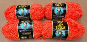 Lion Brand x4 Lion Boucle Tangerine 2.5oz 57yd 79% Acrylic 20% Mohair 1% Nylon - Picture 1 of 5