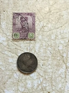 SILVER COIN STRAITS SETTLEMENTS 1910 10 cent & STAMP 1904 5 Cent Lot - Picture 1 of 4