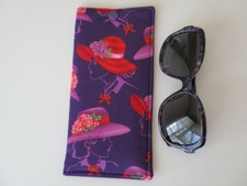 Jazberryz Padded Sunglasses Soft Pouch Handmade Snap Close Red Hat Society 