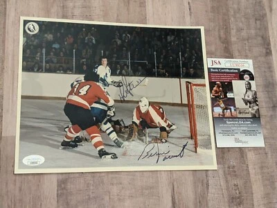 Foto firmada por los padres de Darryl Sittler Bernie 8x10 certificado de autenticidad JSA hojas de arce volantes patio Foto 1 de 4