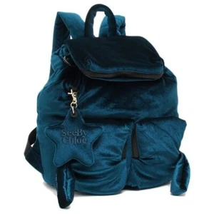 SALE See by Chloe Backpack JOY RIDER Embroidered Logo Star Charm Blue NEW - Picture 1 of 8