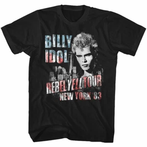Billy Idol Rebel Yell Tour New York 83 Men's T Shirt Punk Rock Music Merch - Picture 1 of 5