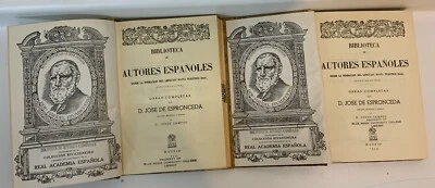 Biblioteca De Autores  Espanoles Obras Completas De D. Jose De Espronceda 2Vols - Image 1 of 4