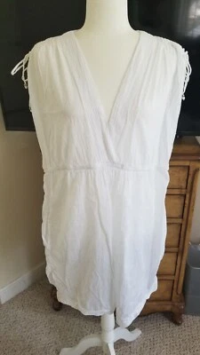 Ralph Lauren Sheer White Swim Coverup 100% Cotton Elastic Waist. XL - Image 1 of 4