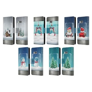 FUNDA BILLETERA HEAD CASE DESIGNS CON DIBUJO DE NAVIDAD EN FRASCOS DE CUERO PARA TELÉFONOS HTC 1 - Imagen 1 de 7